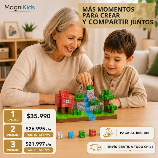 MagniKids – Construye, crea y aprende jugando - Bloques Magnéticos 75 piezas