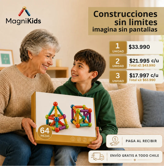MagniKids - Construye mientras aprende - 64 Piezas